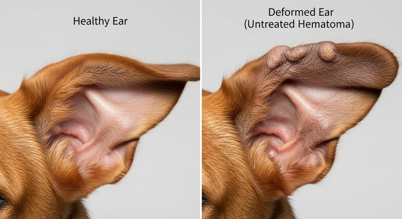 방치했을 때의 위험성: 만성 변형(만두귀)