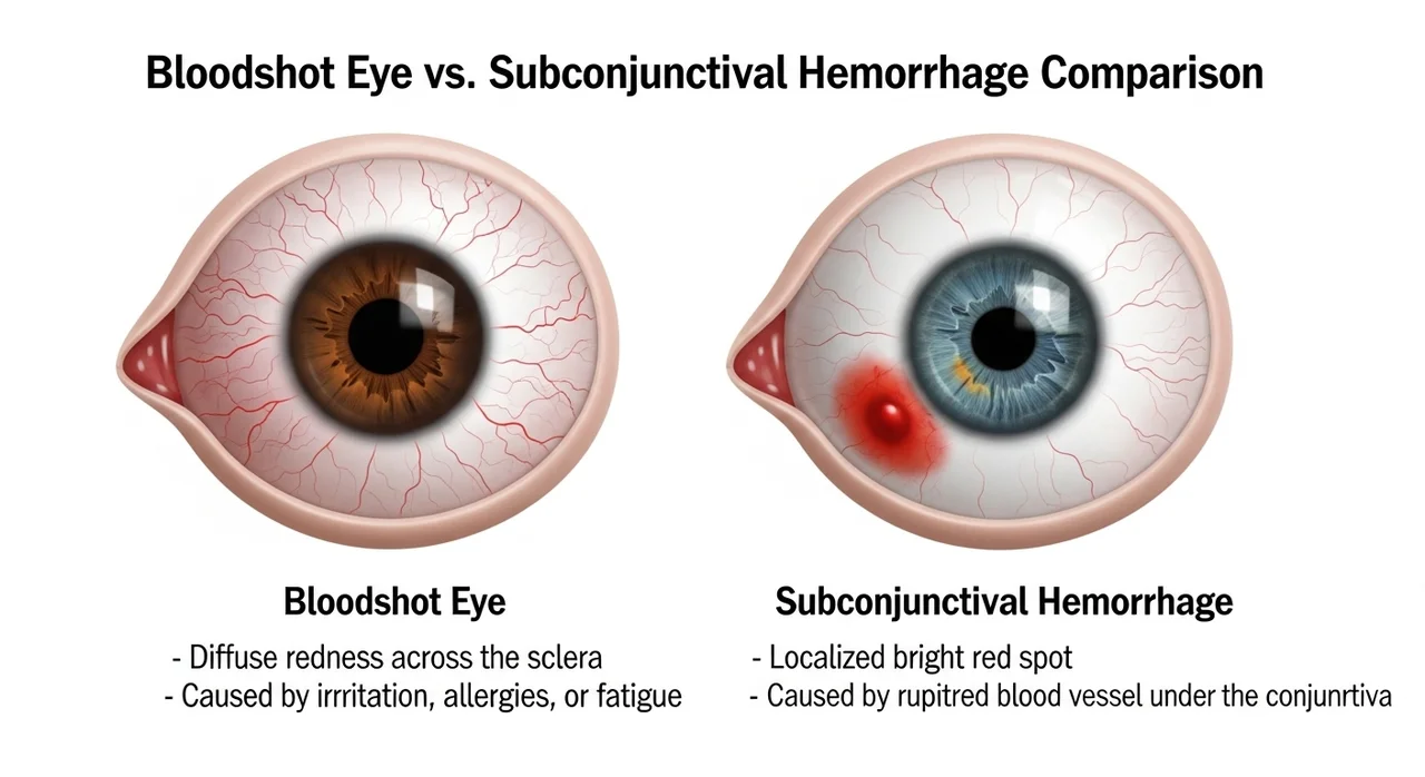 일반 충혈과 실핏줄 터짐, 어떻게 구분하나요?