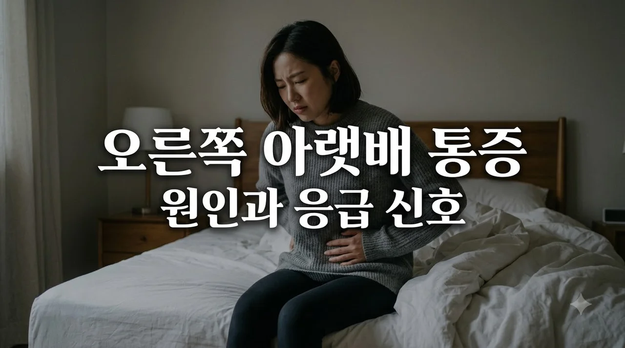 오른쪽아랫배통증 원인 4가지와 즉시 응급실 가야 하는 위험 신호